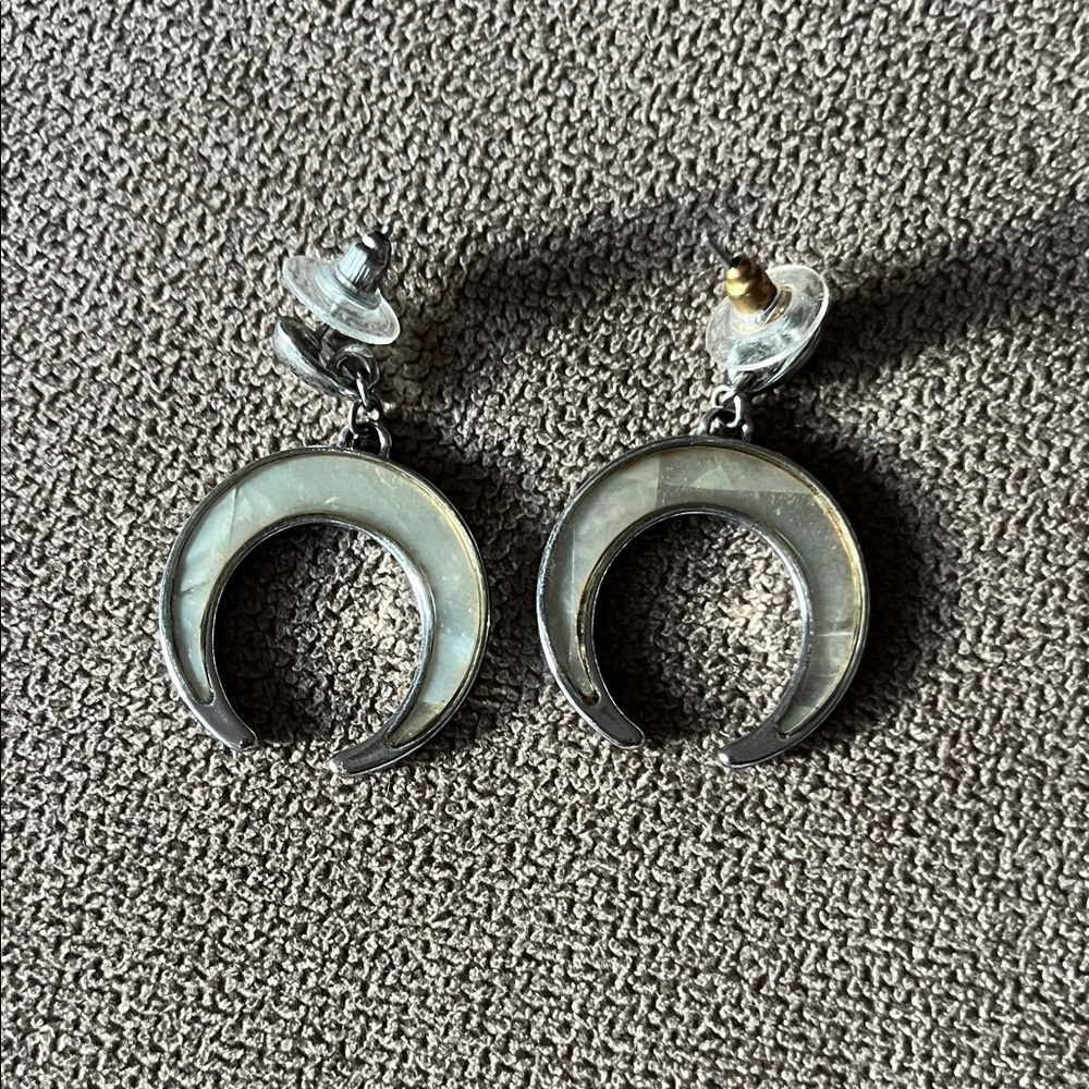 Elegant Silver Crescent Earrings